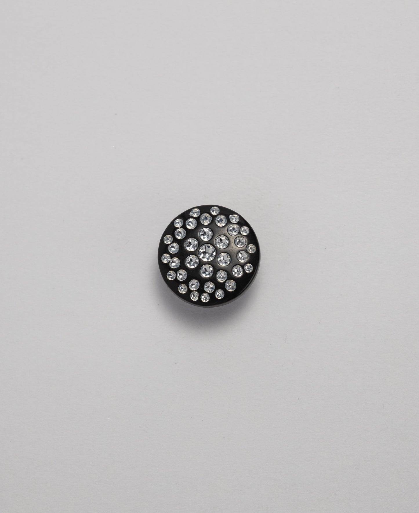 Round Diamante Buttons - Shank -15mm - Black (SOLD IN PACKS OF 10)