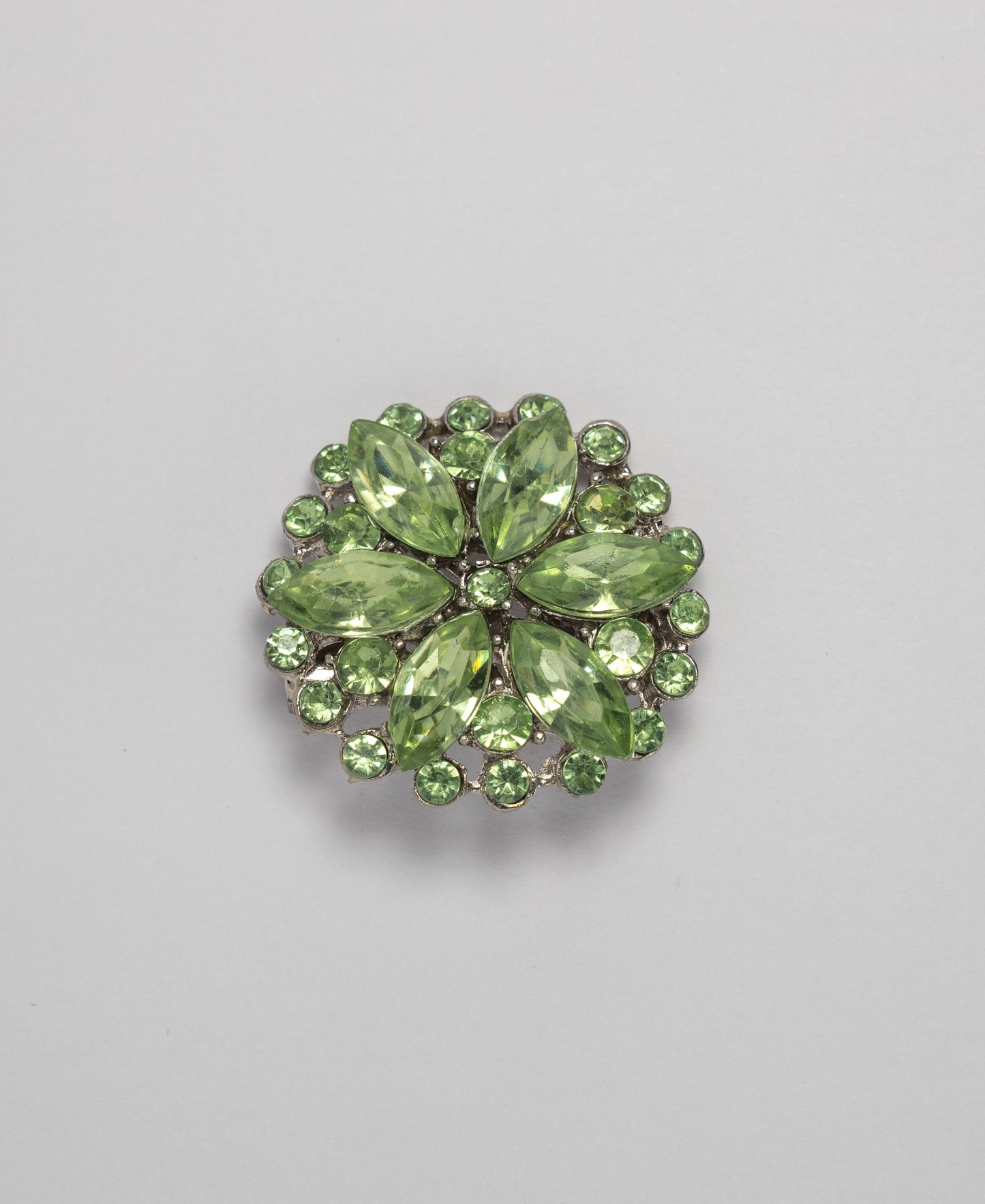 Studded Flower Brooch - Lime