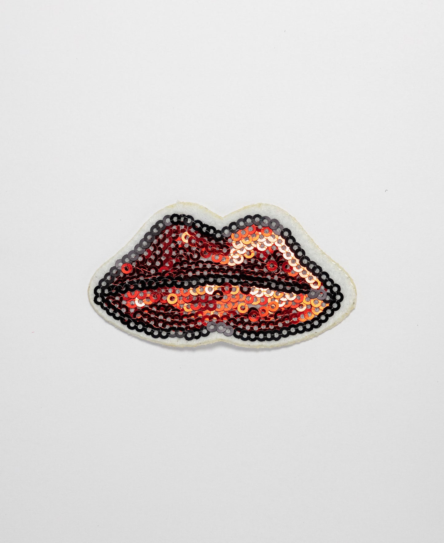 Iron on Motif - Red/White/Black Sequenced Lips