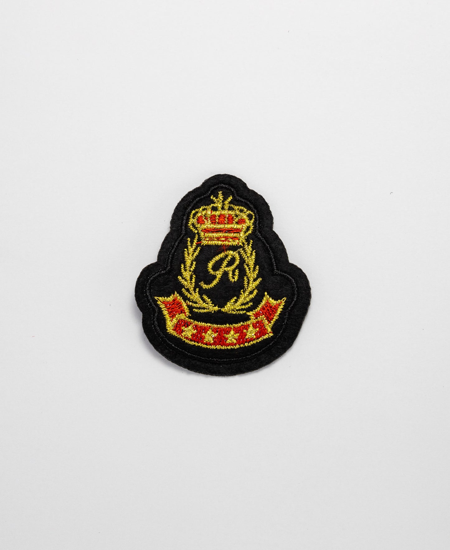 Iron on Motif - Black/Red/Gold "R"