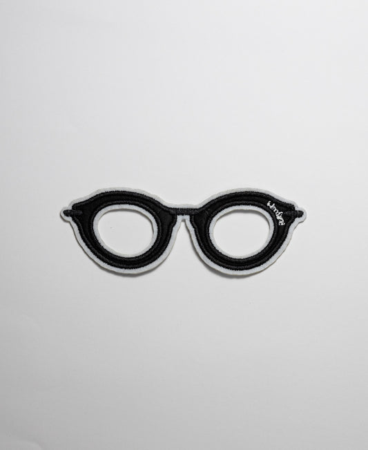 Iron on Motif - White/Black Glasses