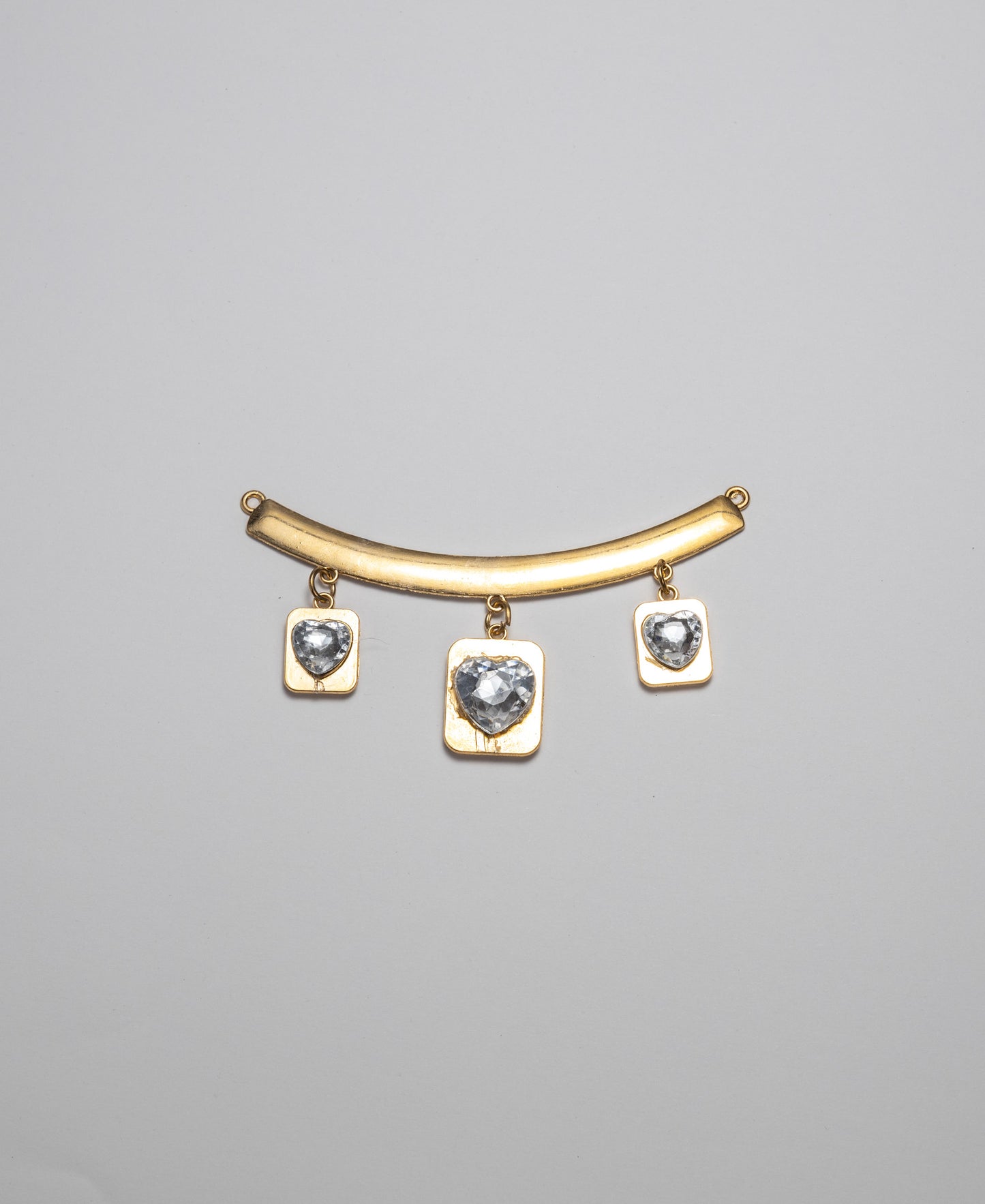 Diamante Heart Charm Metal Trim