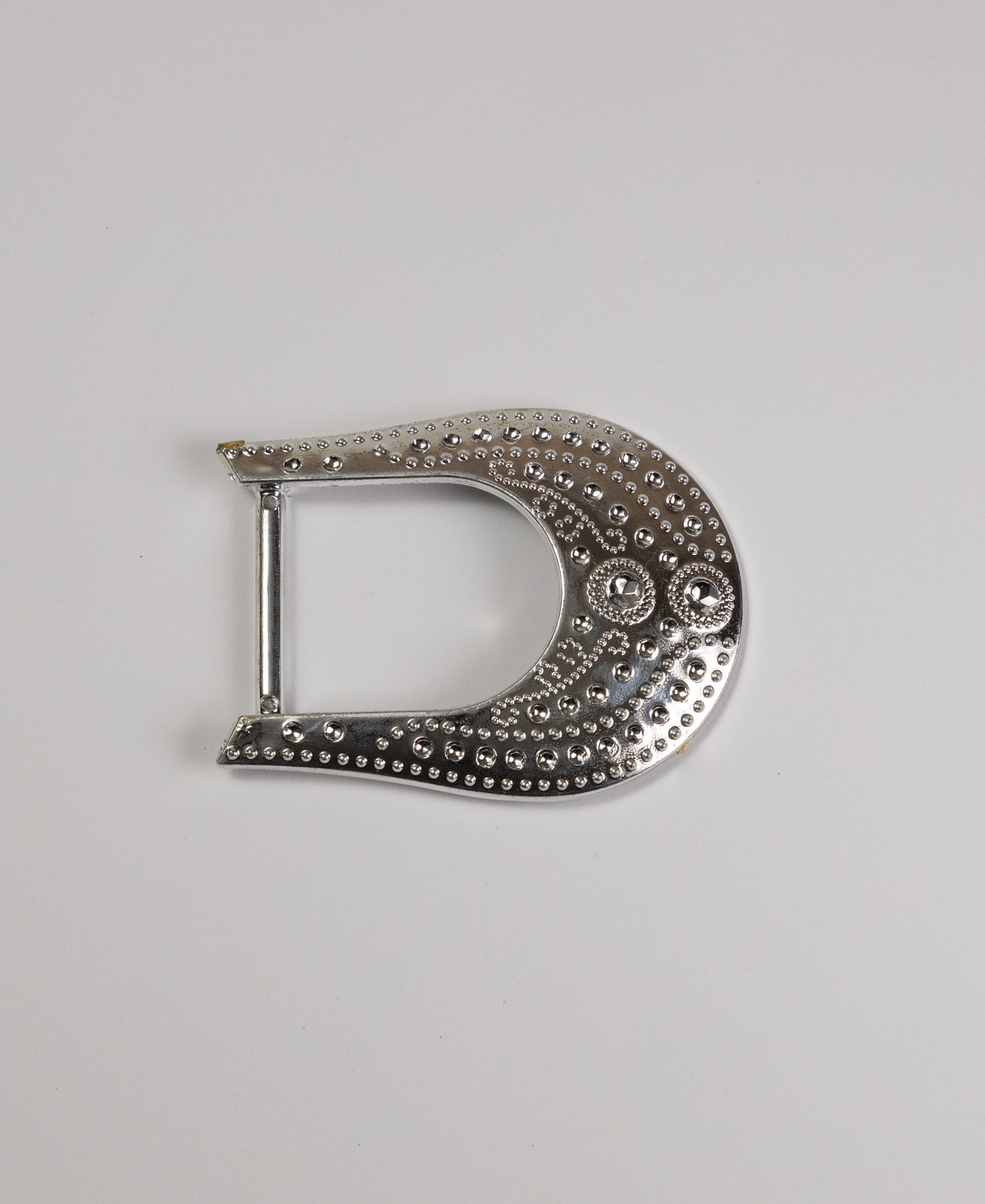 Fancy Buckle - Studded Silver D-Slider (75 x 55mm)