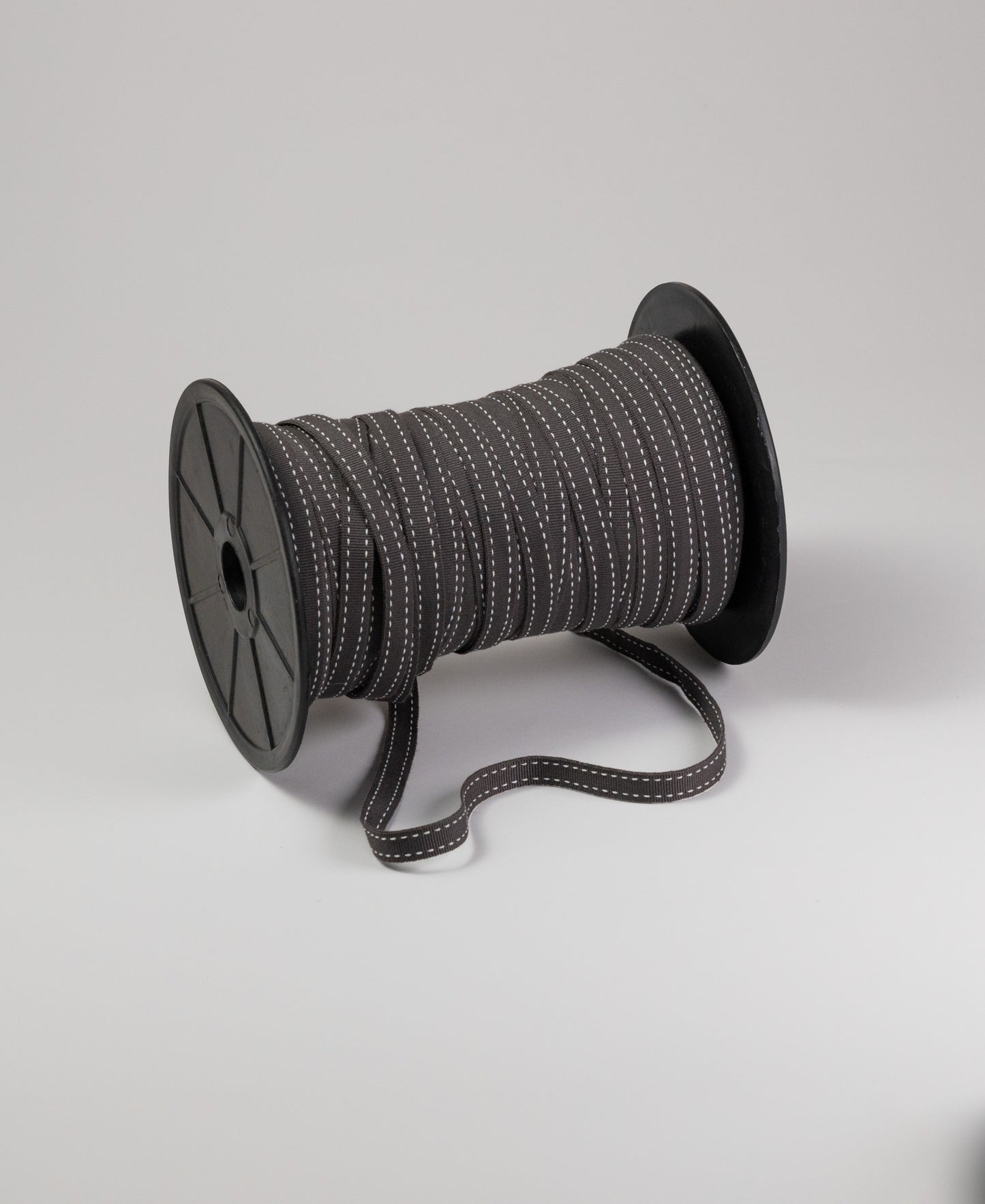 Saddle and Stich Grosgrain Tape - (DARK GREY) (10MM) (SOLD PER METER & ROLL)