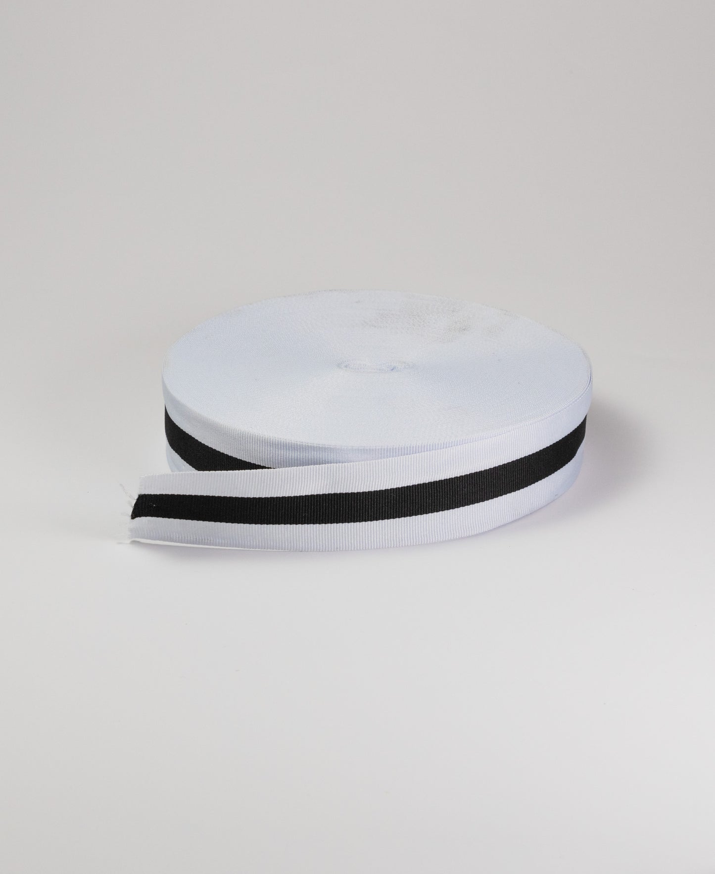 Striped Grosgrain Tape - White/Black (40MM)