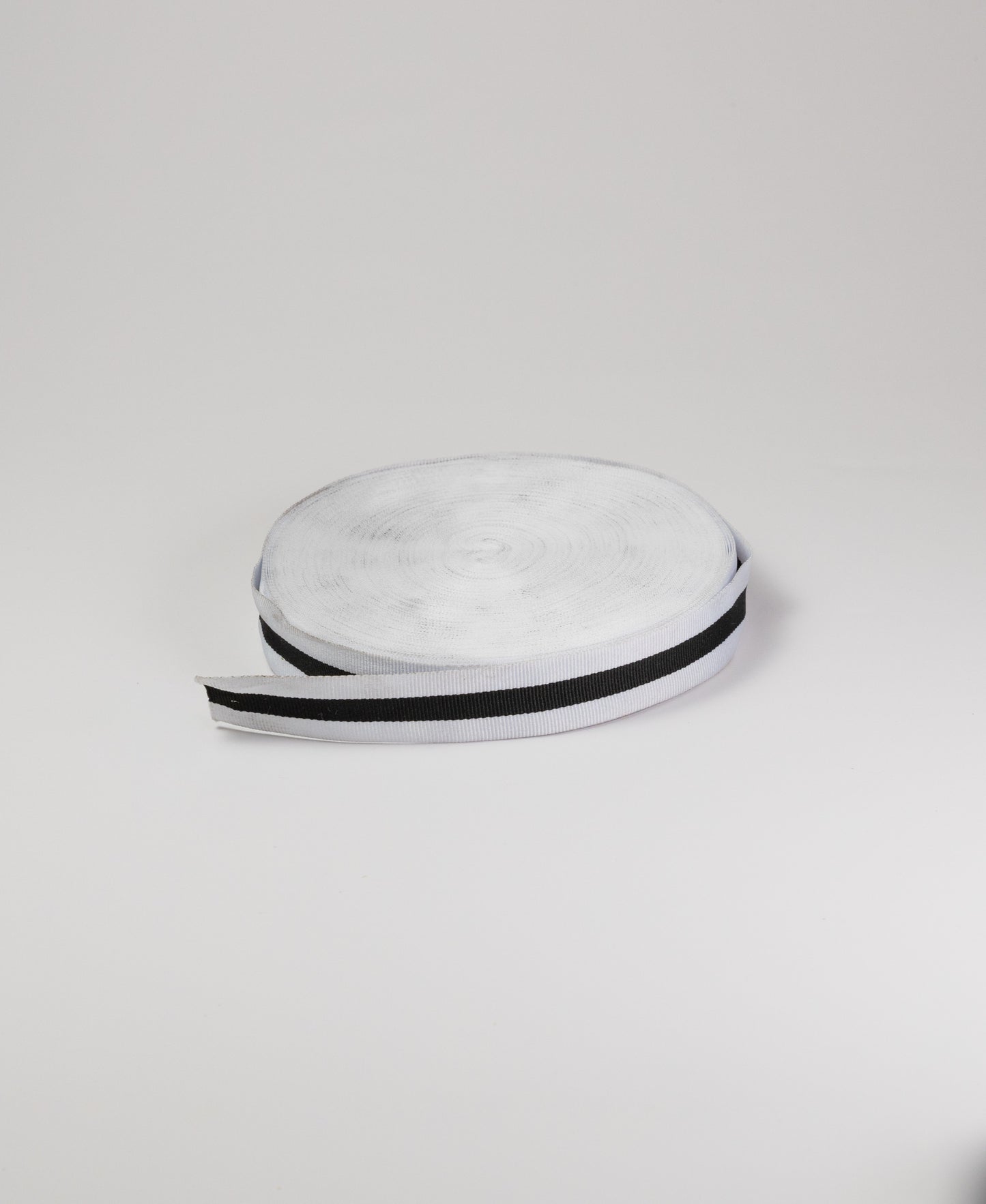 Striped Grosgrain Tape - White/Black (25MM)