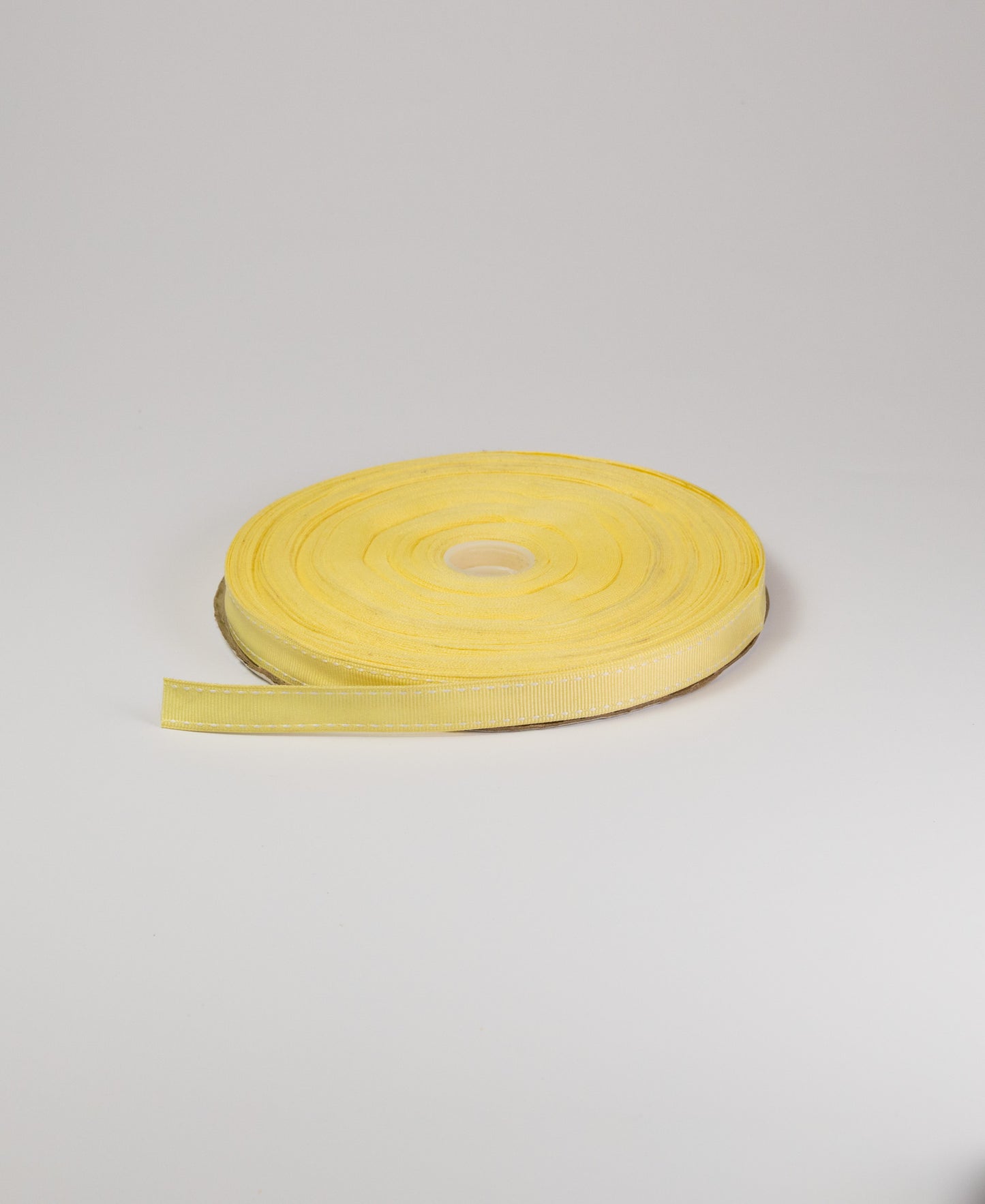 Saddle and Stich Grosgrain Tape - Lemon (15MM) (SOLD PER METER & ROLL)