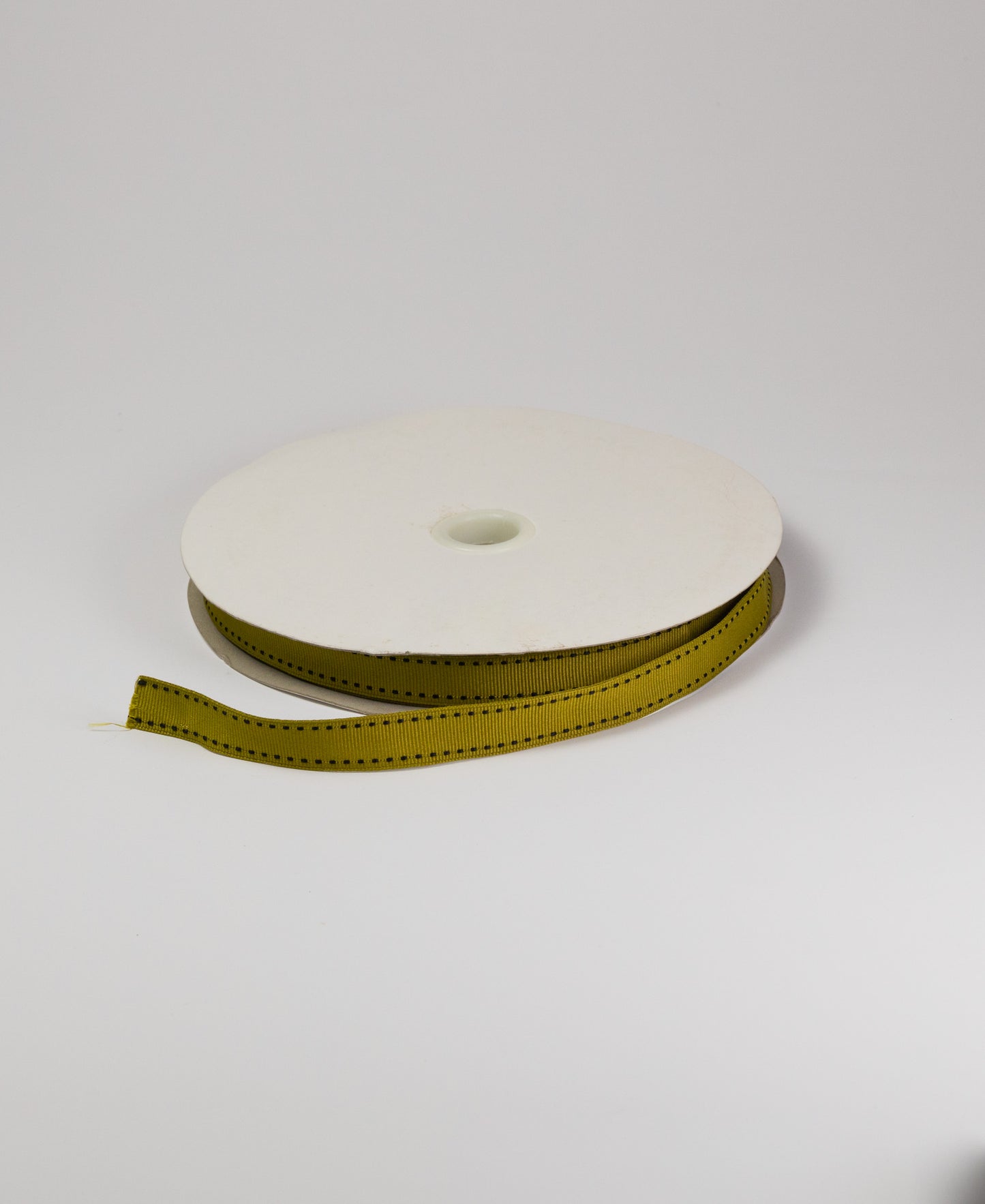Saddle and Stich Grosgrain Tape - Chartreuse (15MM) (SOLD PER METER & ROLL)