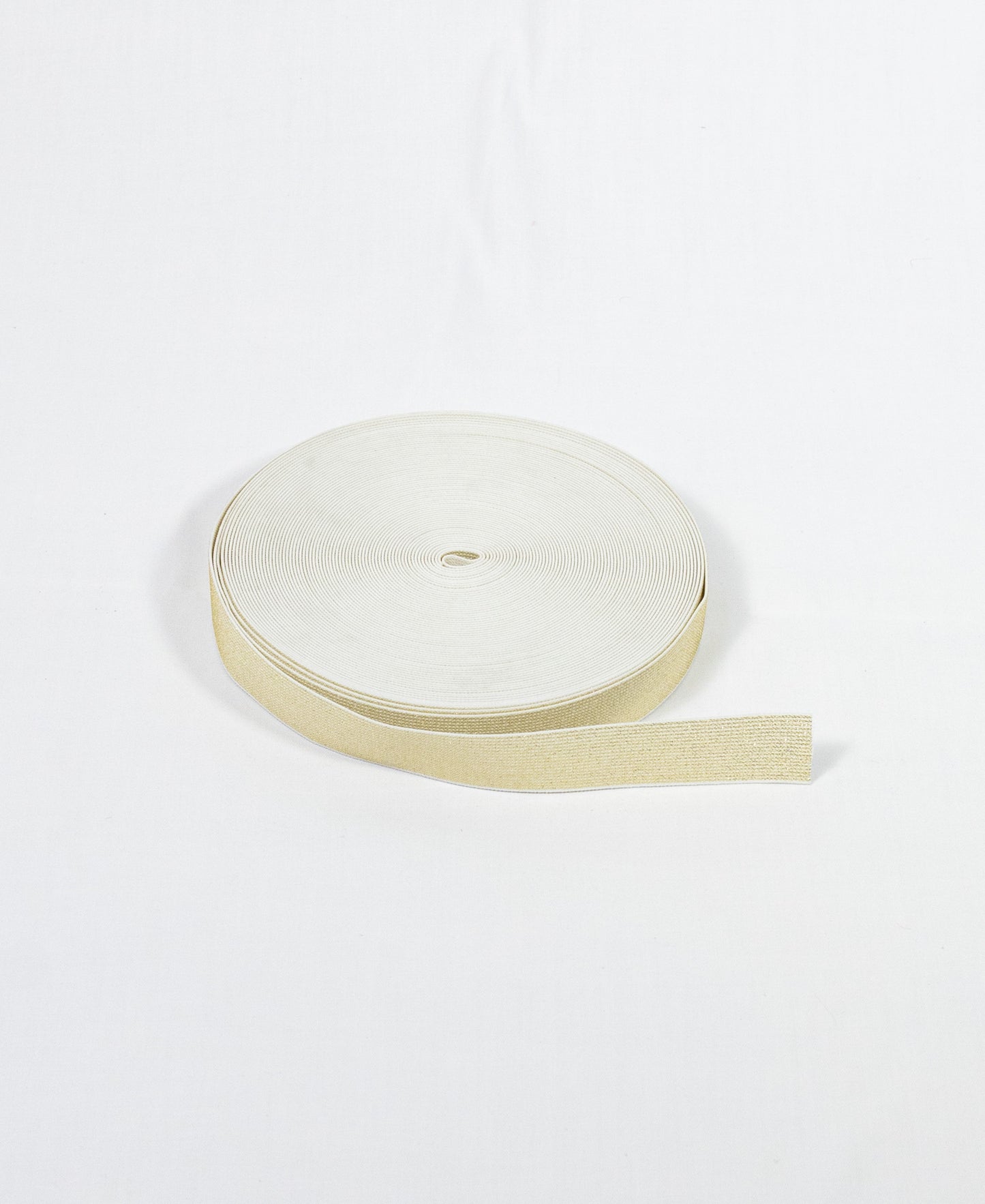 Fancy Elastic - White/Gold Lurex (30mm) (SOLD PER METER & ROLL)