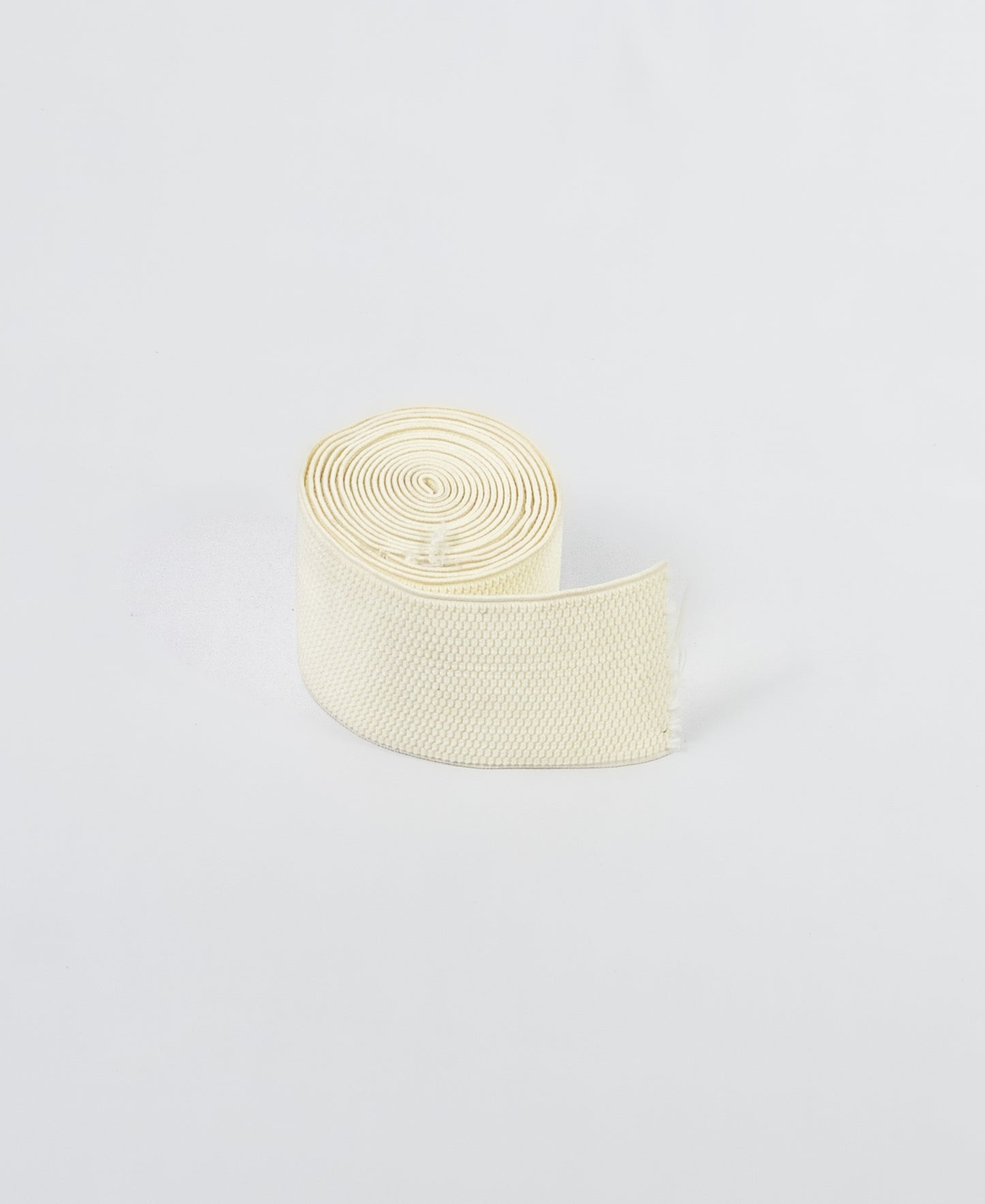 Fancy Elastic - Beaded Cream (75mm) (SOLD PER METER & ROLL)