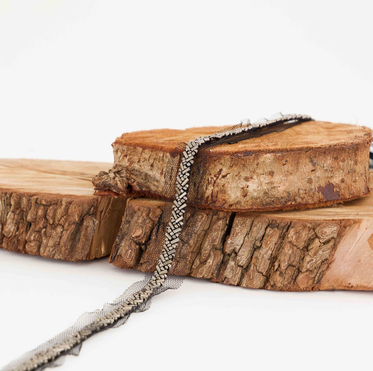 Beaded Braid on Mesh (SOLD PER METER)