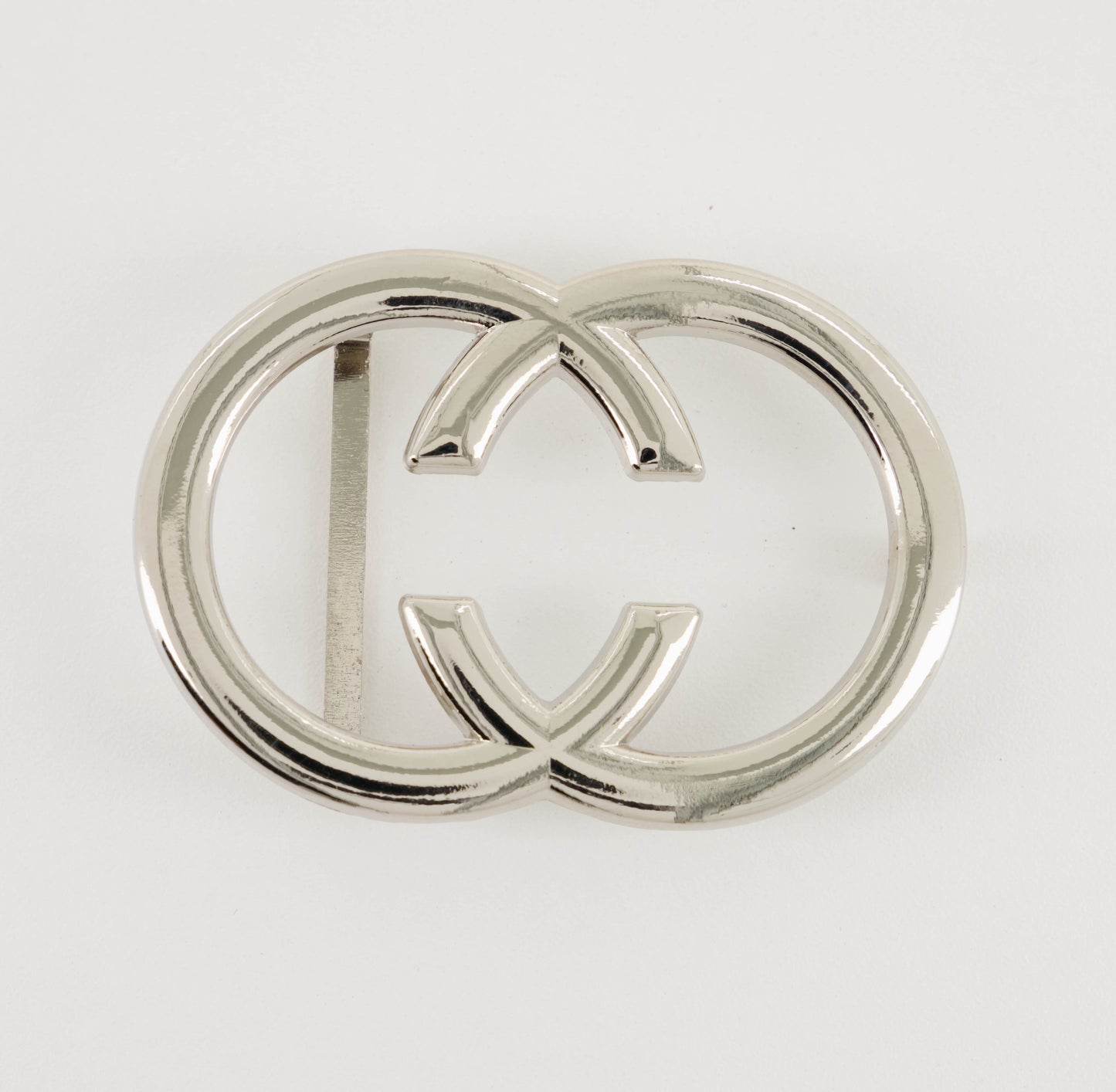 Silver Double C Bar and Pin Metal Buckle (4cm)