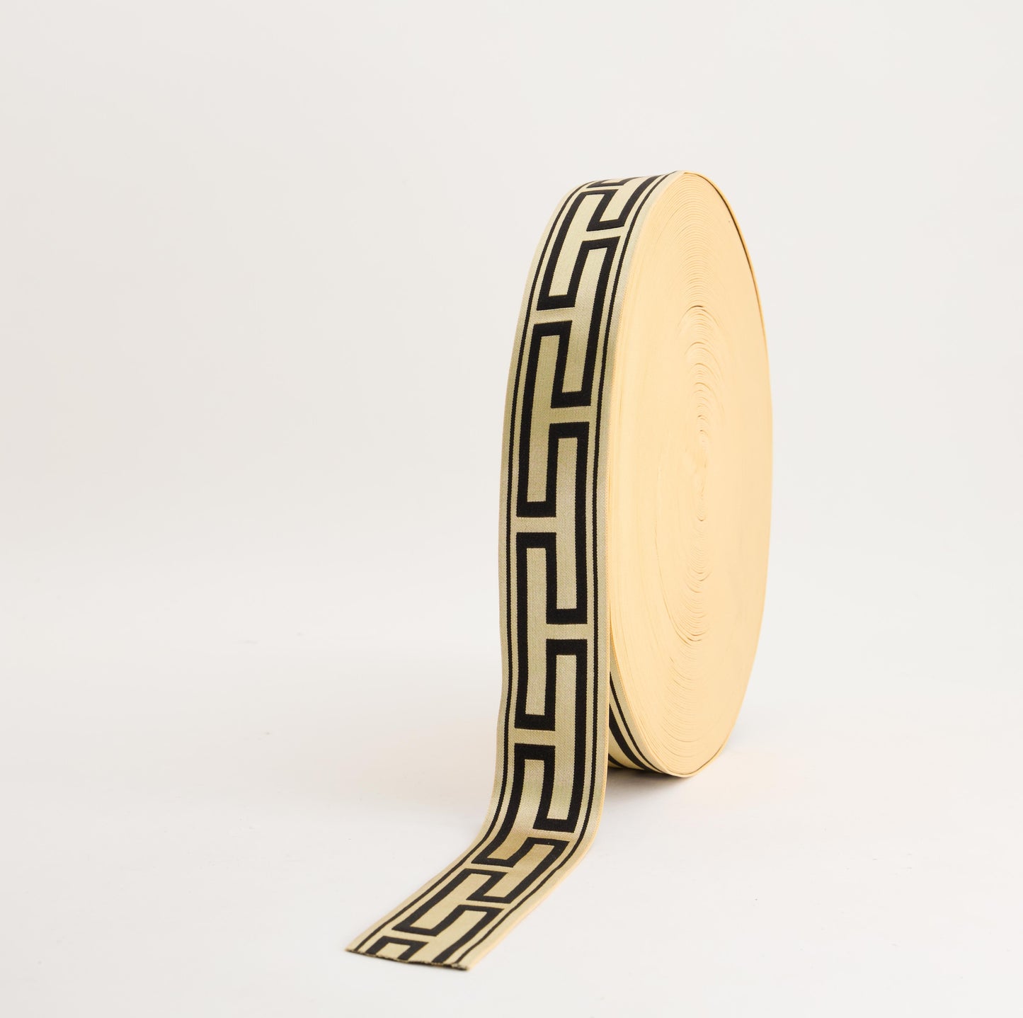 Fancy Elastic - Gold/Black Pattern(40mm) (SOLD PER METER & ROLL)