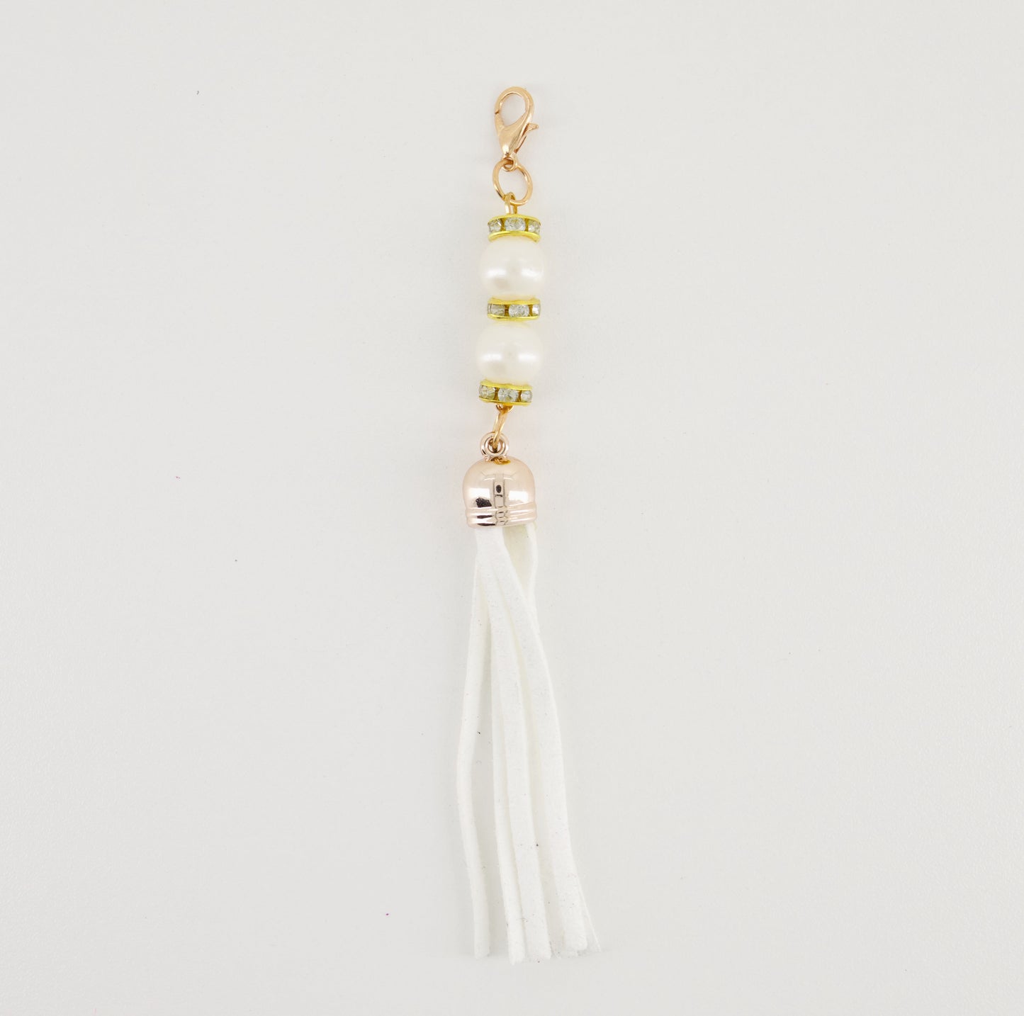 Suede Tassels with Pearls and Stones