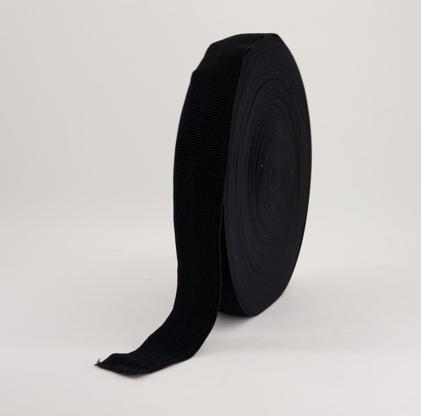 Fancy Elastic - Beaded Black (40mm) (SOLD PER METER & ROLL)