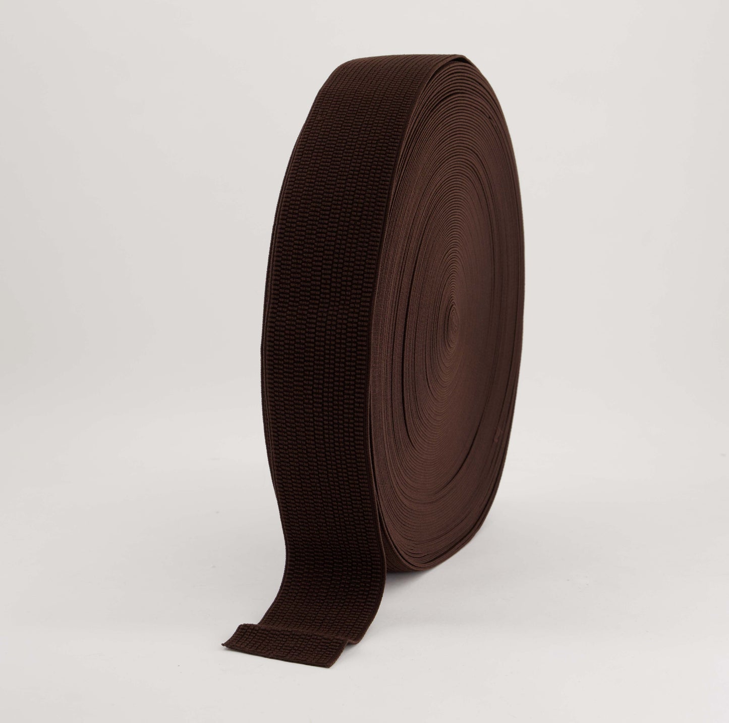 Fancy Elastic - Beaded Chocolate (50mm) (SOLD PER METER & ROLL)