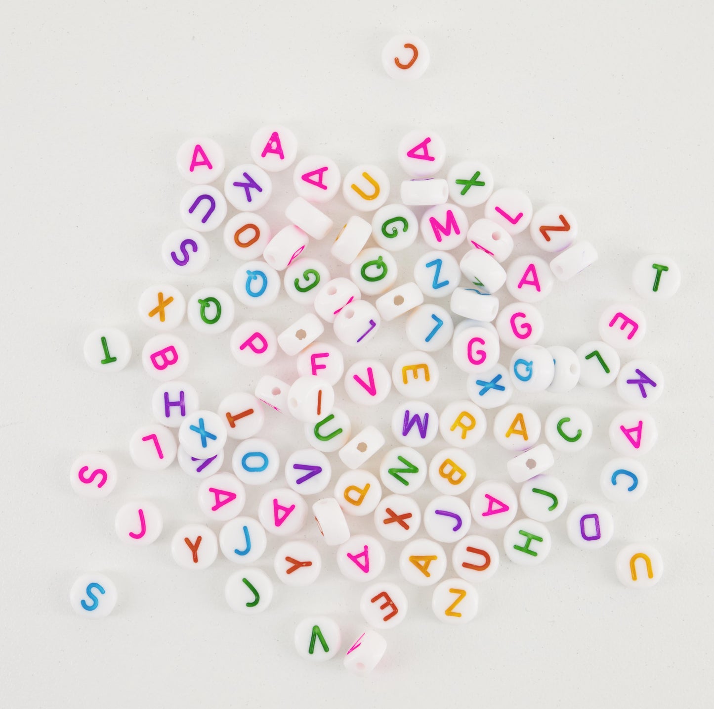 Plastic Alphabet Beads (Round) (PACKS OF 50,100 & 200)
