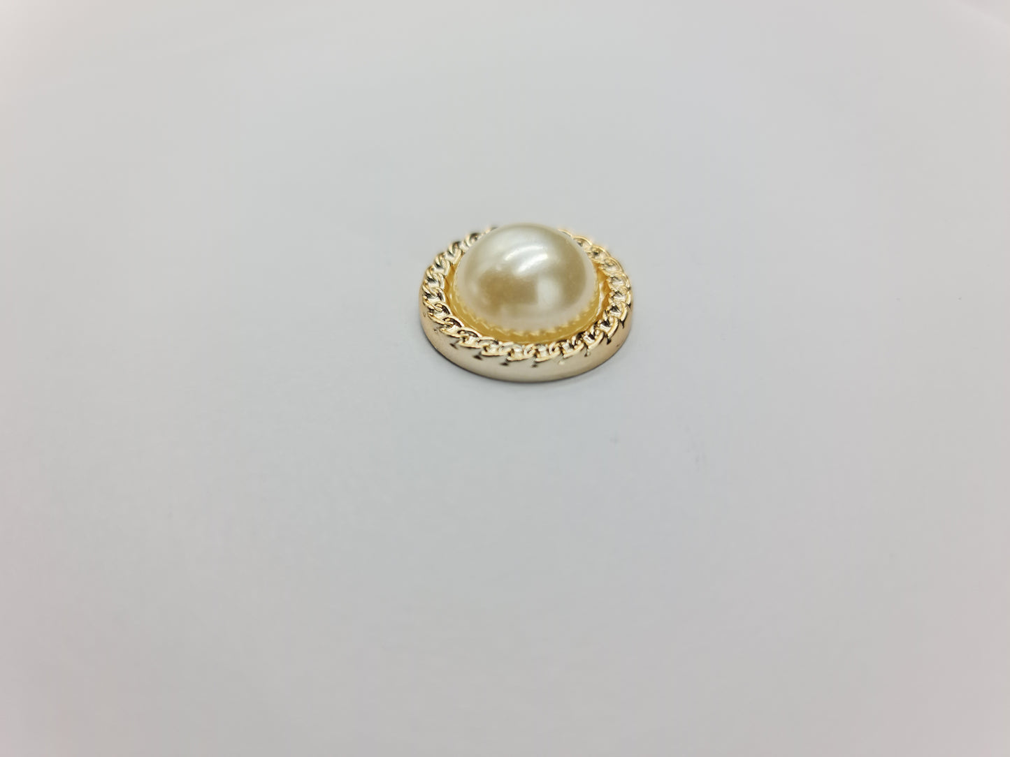 Pearl Detailed Rim Buttons - Shank - 21mm - Gold (SOLD IN PACKS OF 10)