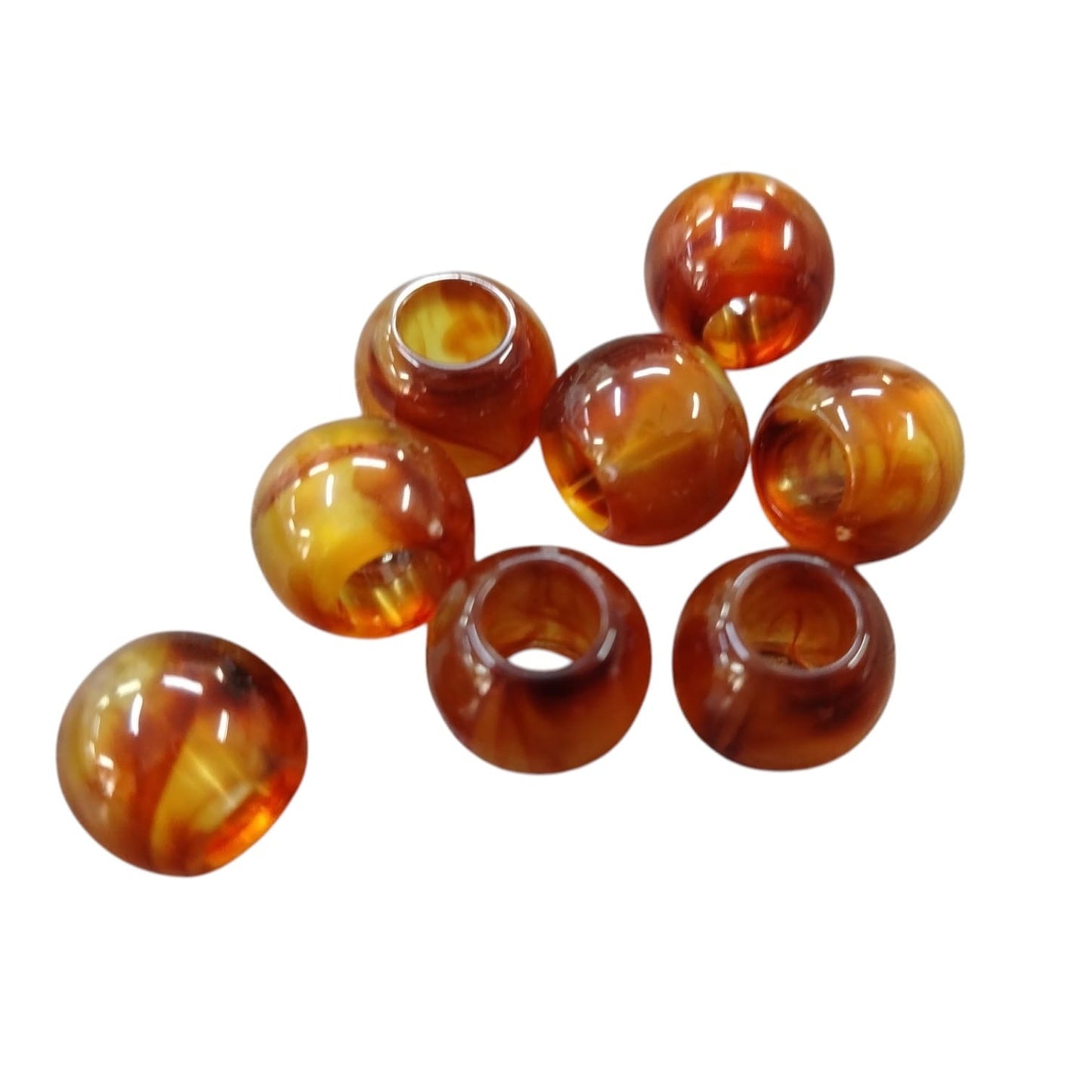 Acrylic Beads - Round - 12mm Length x 5mm Hole - (9 Colours) (SOLD IN PACKS OF 50)