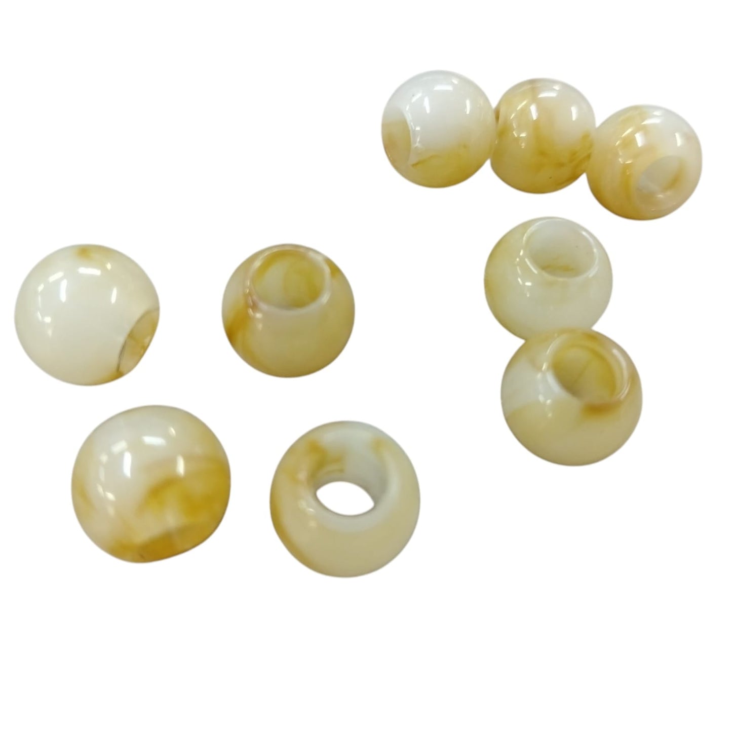 Acrylic Beads - Round - 12mm Length x 5mm Hole - (9 Colours) (SOLD IN PACKS OF 50)