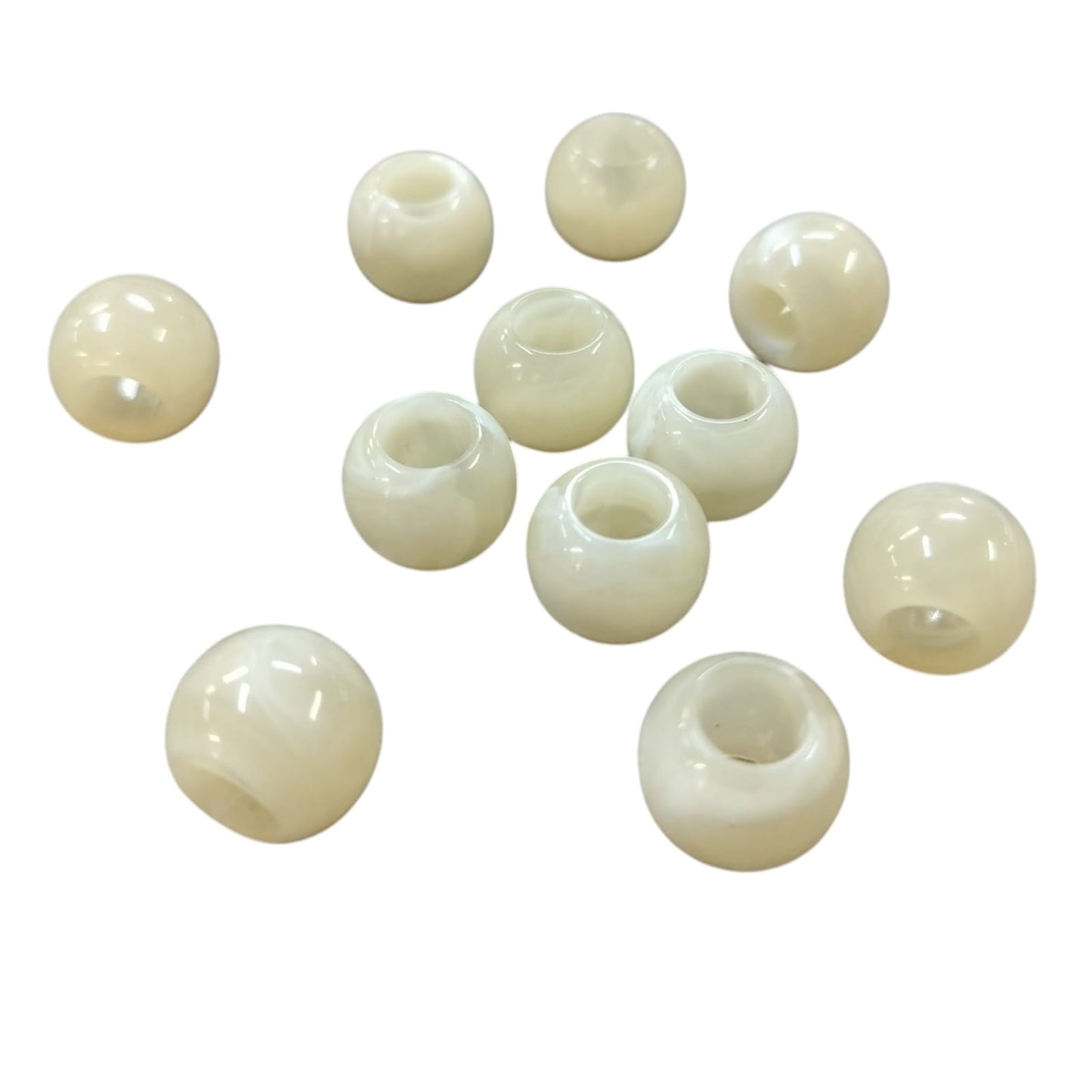 Acrylic Beads - Round - 12mm Length x 5mm Hole - (9 Colours) (SOLD IN PACKS OF 50)