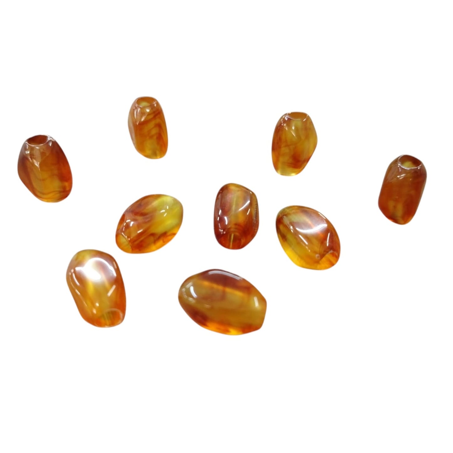 Acrylic Beads - Hexagon - 19mm Length x 5mm Hole - (7 Colours) (SOLD IN PACKS OF 50)