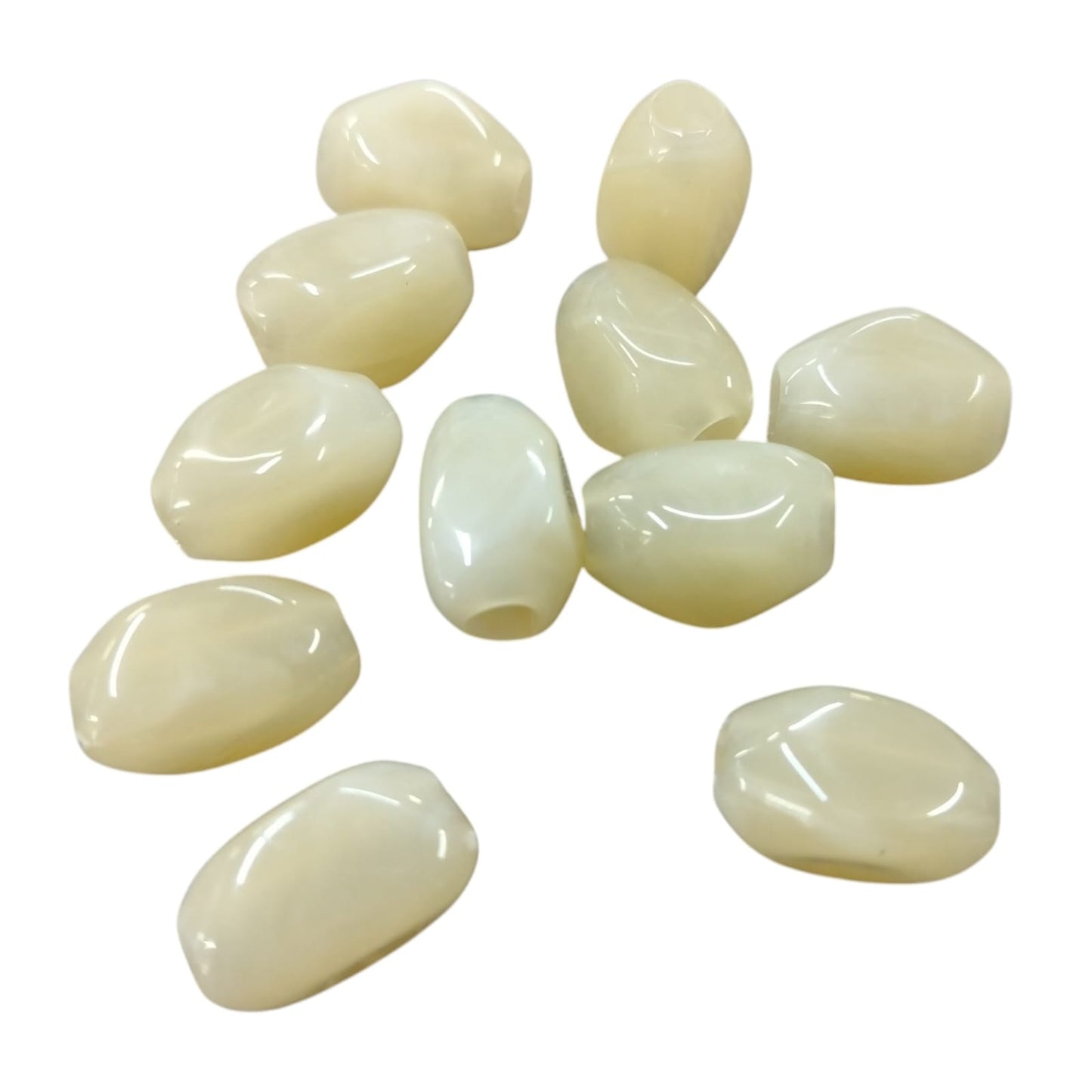 Acrylic Beads - Hexagon - 19mm Length x 5mm Hole - (7 Colours) (SOLD IN PACKS OF 50)