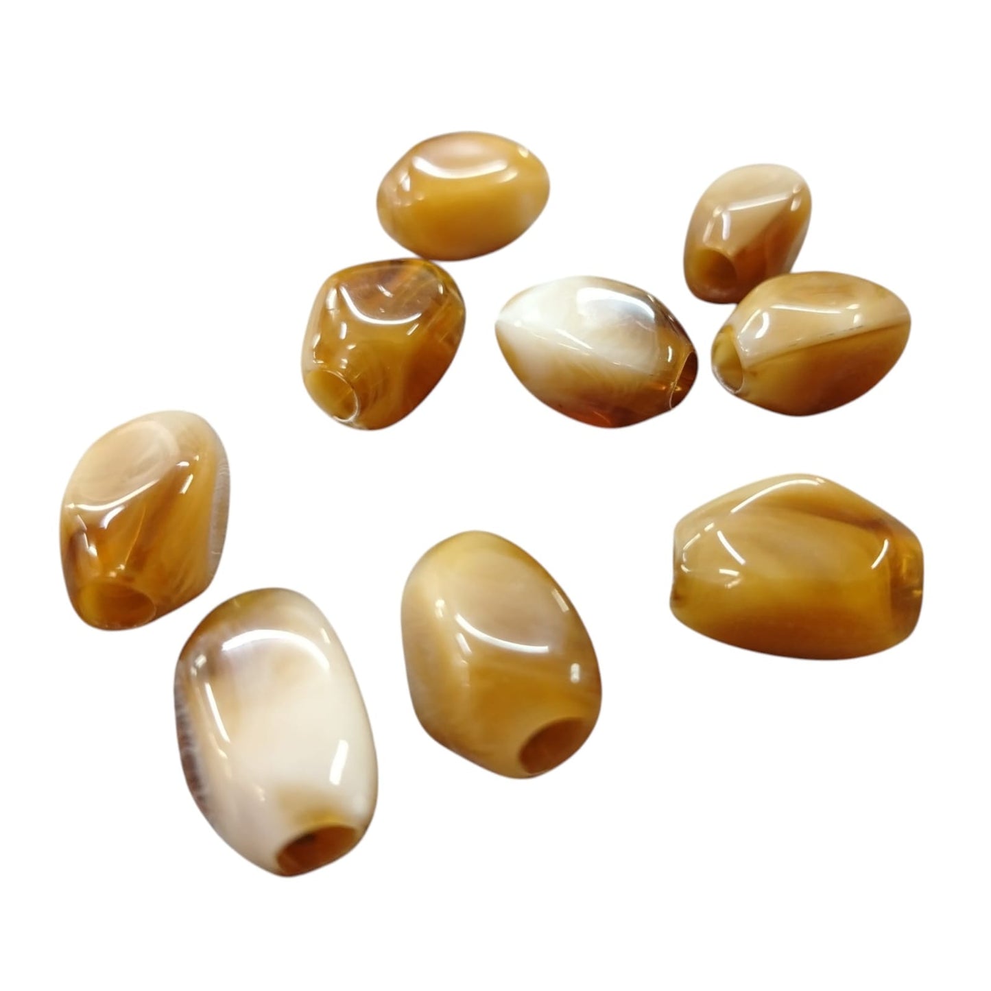 Acrylic Beads - Hexagon - 19mm Length x 5mm Hole - (7 Colours) (SOLD IN PACKS OF 50)