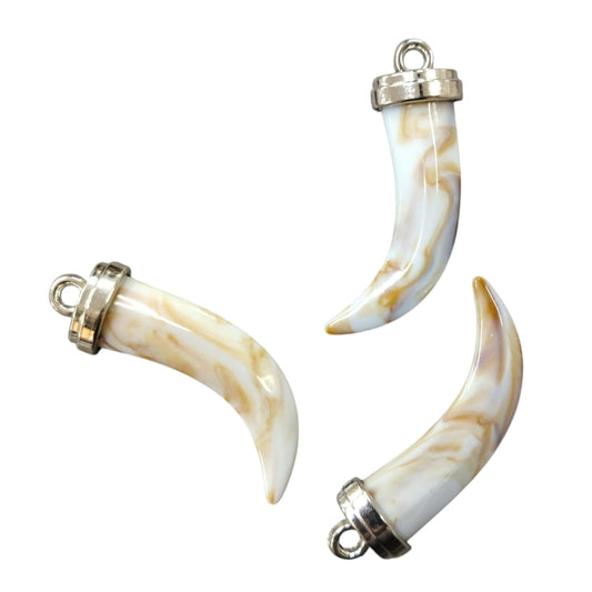 Shark Tooth Pendant - Silver/Sea Shell Colour - 57mm (SOLD IN PACKS OF 50)