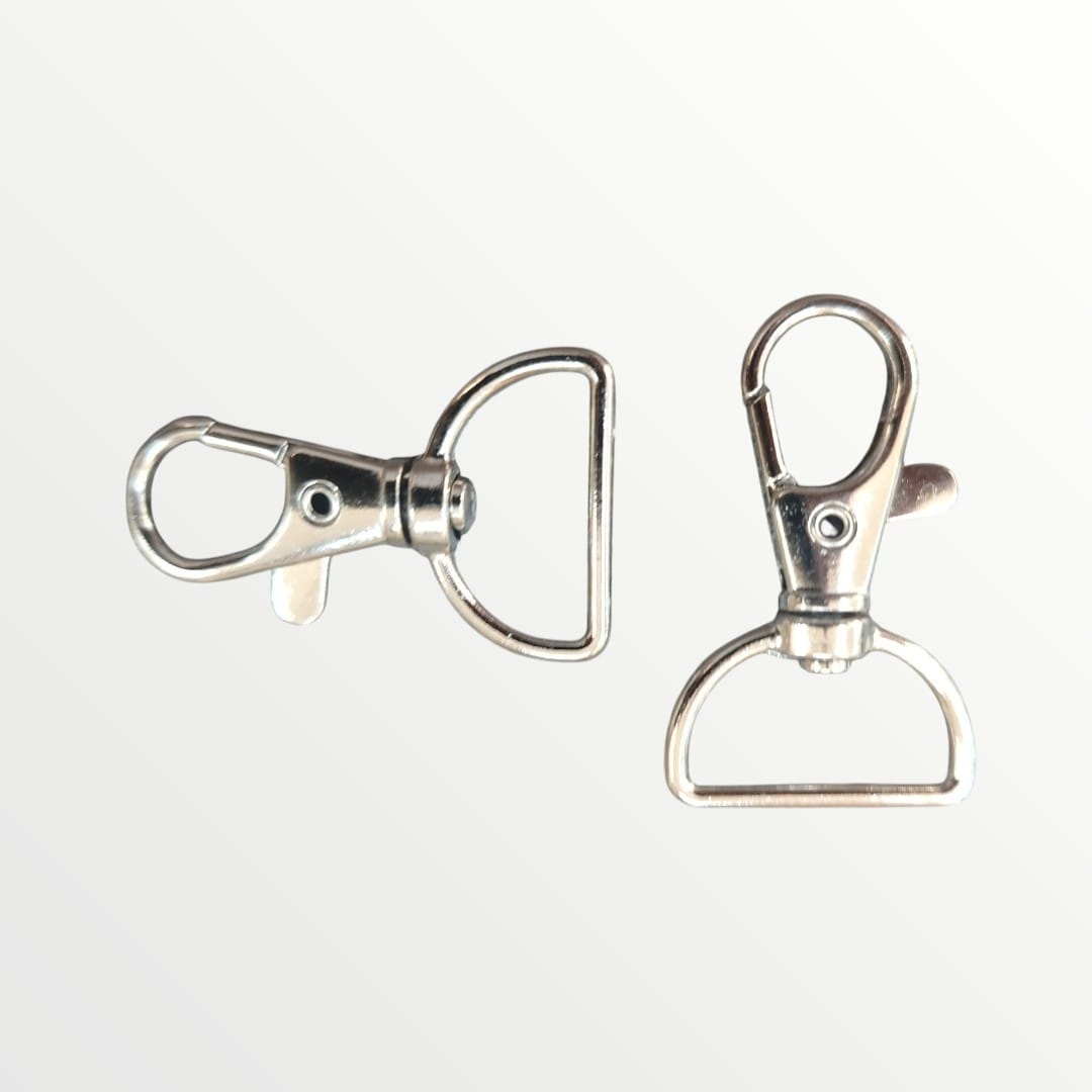 20mm Nickel Snaphook (D Shape) (SOLD IN PACK OF 2)