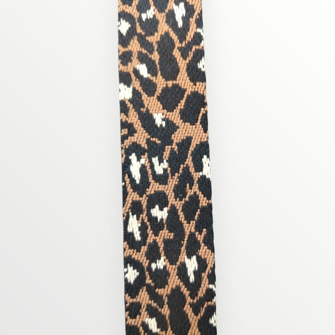 Fancy Webbing - 38mm - Leopard Print - Brown/Black/Gold
