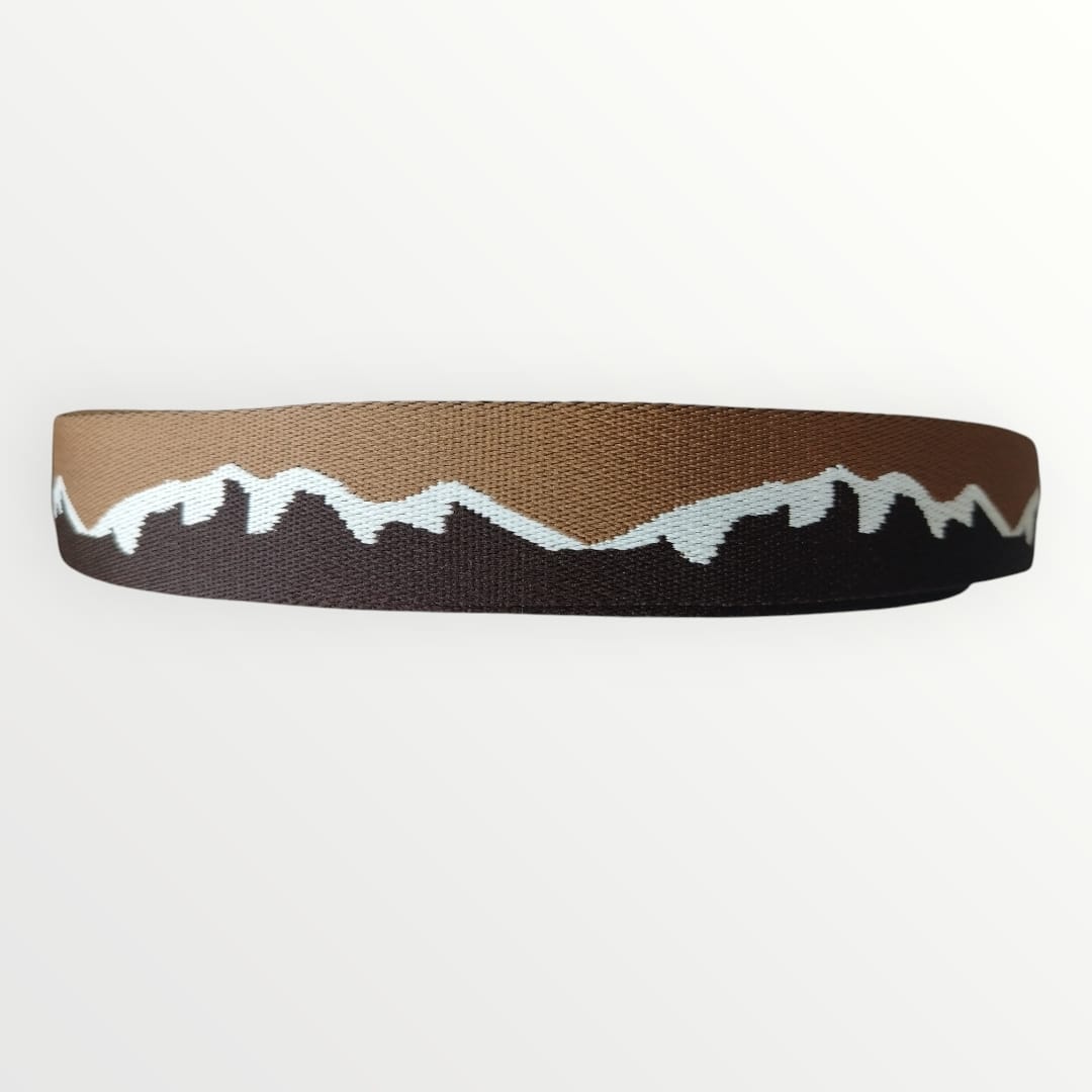 Fancy Webbing - 38mm - Mountain Design - Chocolate/White/Brown