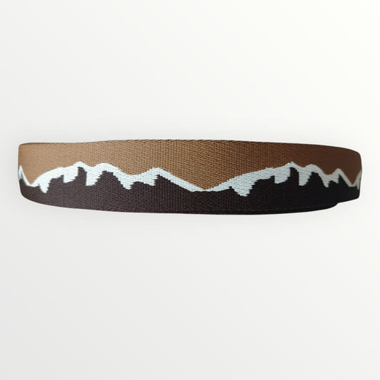 Fancy Webbing - 38mm - Mountain Design - Chocolate/White/Brown