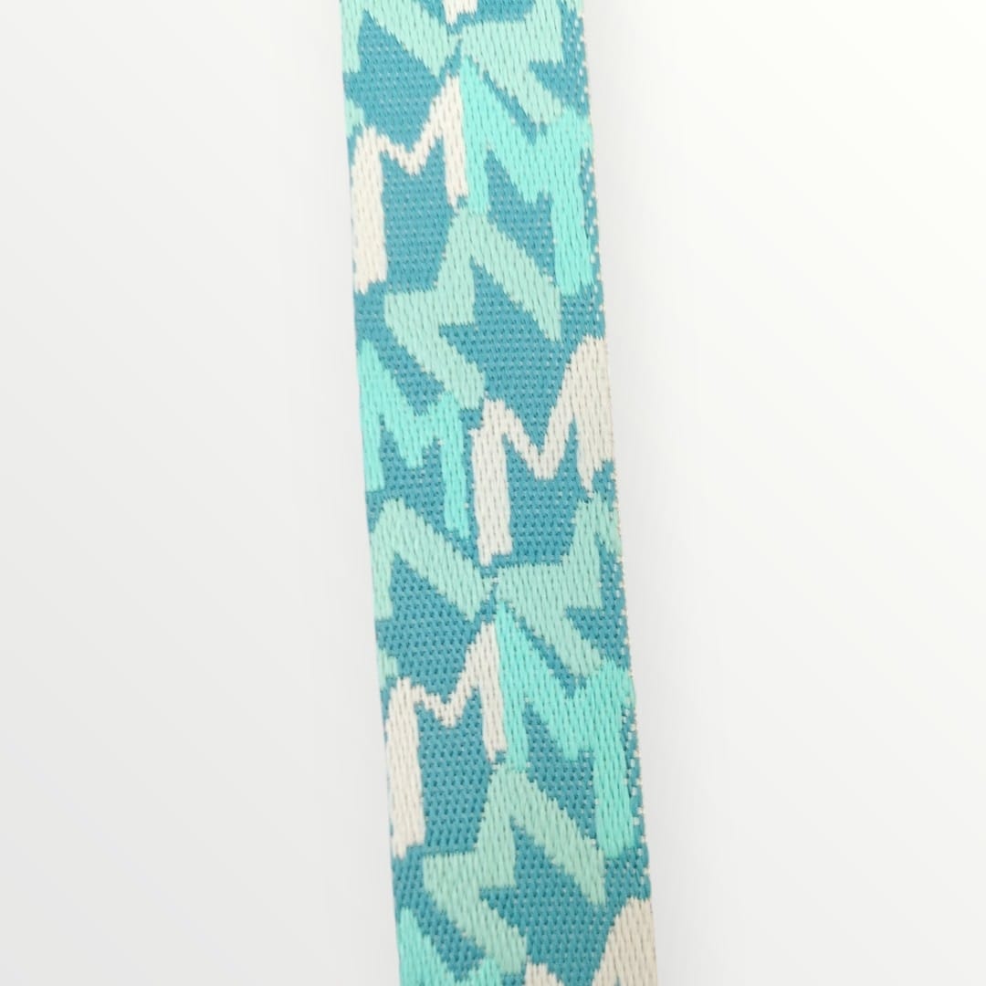 Fancy Webbing - 38mm-  M Design - Blue/Aqua/Cream