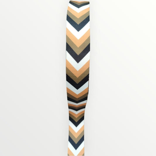 Fancy Webbing - 38mm - Arrow Stripe Design - Green/Black/White/Yellow