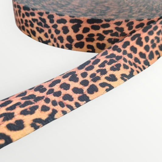 Fancy Webbing - 38mm - Leopard Print - Orange/Black
