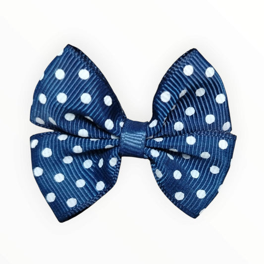 Petersham Tape Butterfly Shaped Spotted Bow - 60 x 40mm