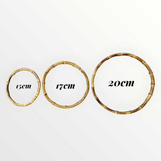 15cm / 17cm / 20cm Natural Round Bamboo Bag Handle (SOLD IN SET OF 2)