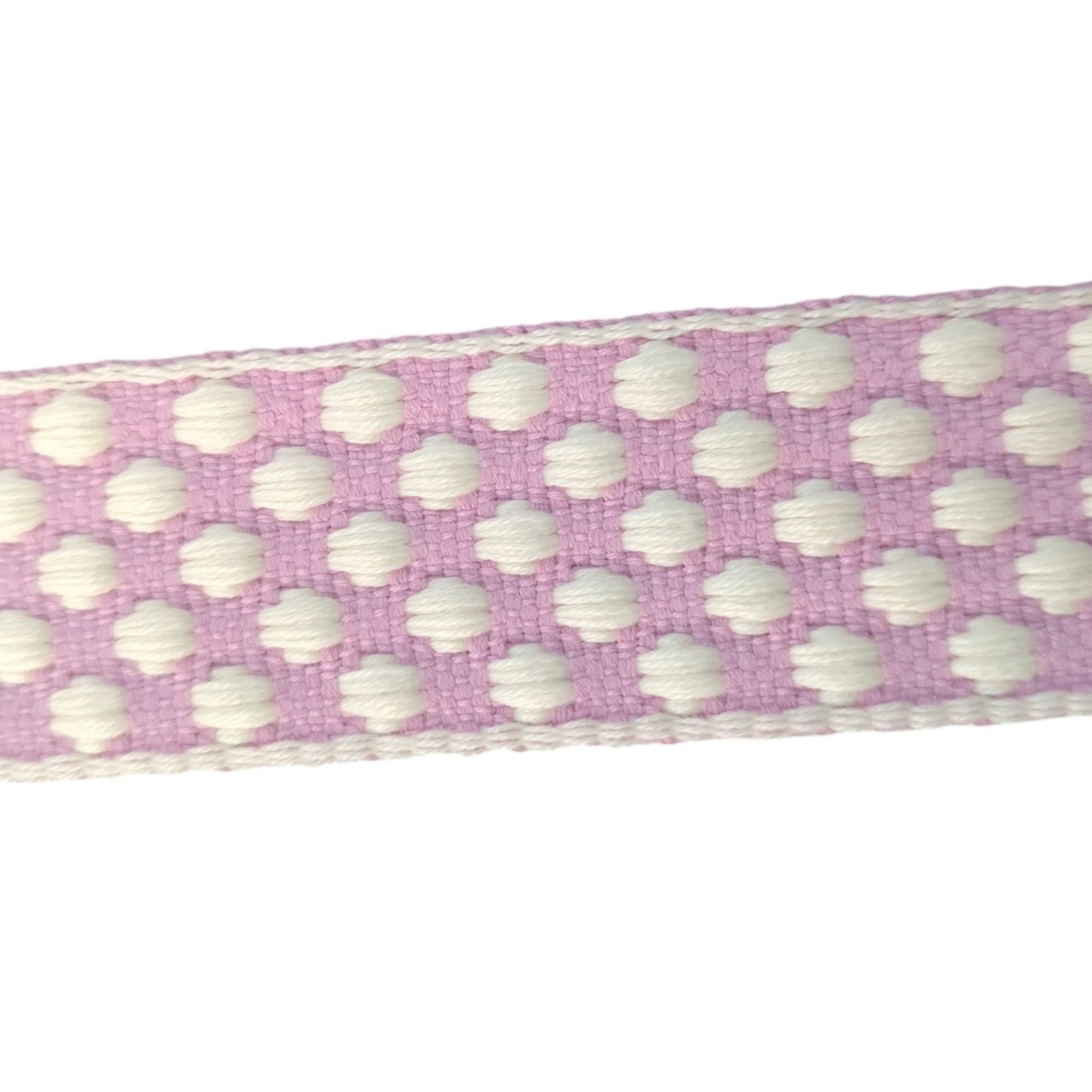 Fancy Webbing - 38mm - Spotted Clover Design - Cream/Pink