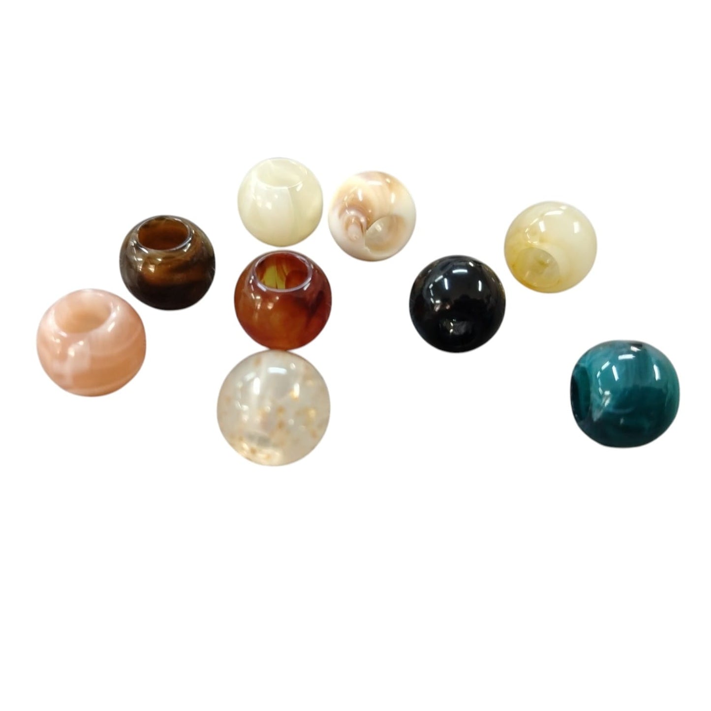 Acrylic Beads - Round - 12mm Length x 5mm Hole - (9 Colours) (SOLD IN PACKS OF 50)