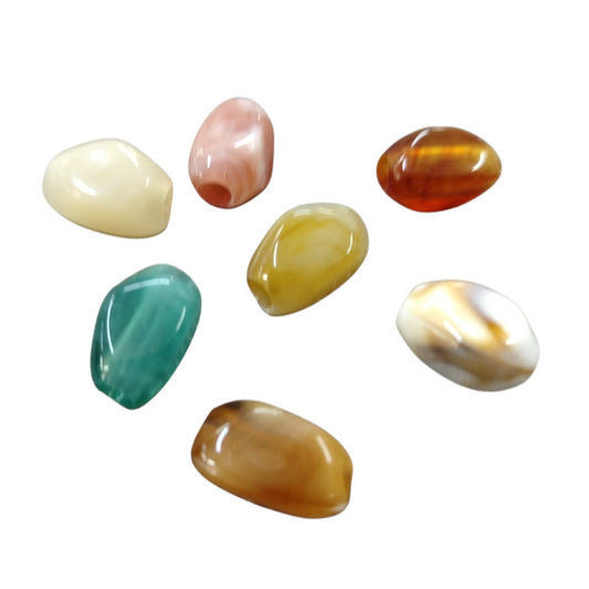 Acrylic Beads - Hexagon - 19mm Length x 5mm Hole - (7 Colours) (SOLD IN PACKS OF 50)