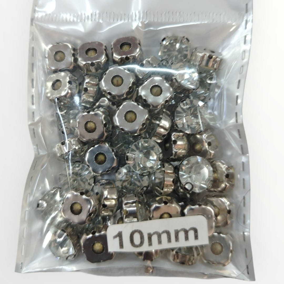 Diamante Clawstones (Pearl Machine Compatible) (6mm)(8mm)(10mm) Assorted Colours (SOLD IN PACKS OF 50 CLAWSTONES with 50 PINS)