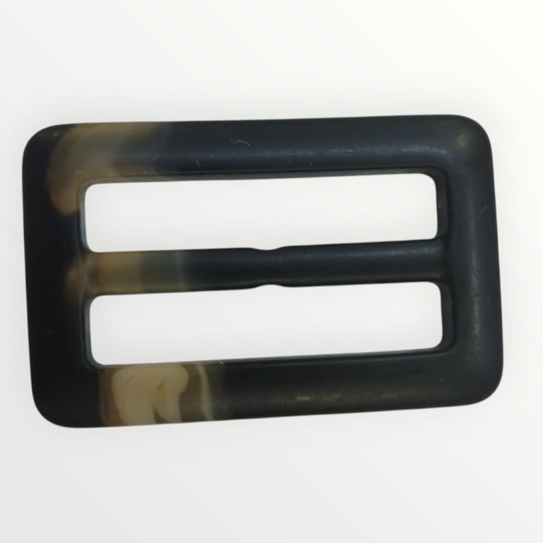 4.5cm Inner Rectangular Tortoise Shell Buckle - Dark Brown/Cream (Matte Finish)