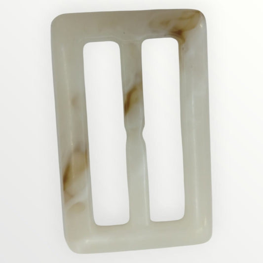 4.5cm Inner Tortoise Shell Rectangular Buckle - Ivory/Caramel (Matte Finish)