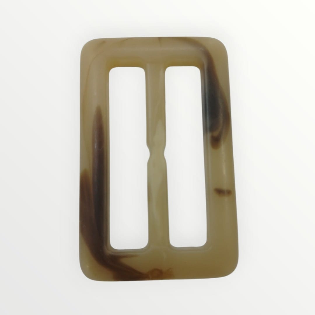 4.5cm Inner Tortoise Shell Rectangular Buckle - Cream/Brown (Matte Finish)