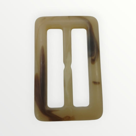 4.5cm Inner Tortoise Shell Rectangular Buckle - Cream/Brown (Matte Finish)