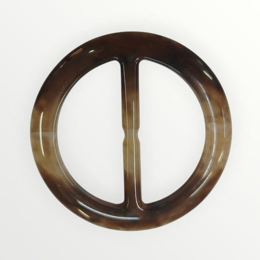 4.5cm Inner Tortoise Shell Round Buckle - Brown/Light Brown