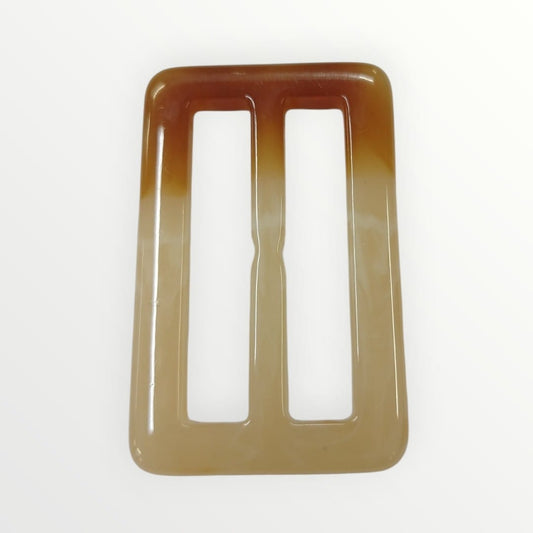 4.5cm Inner Rectangular Tortoise Shell Buckle - Peachy Brown/Cream