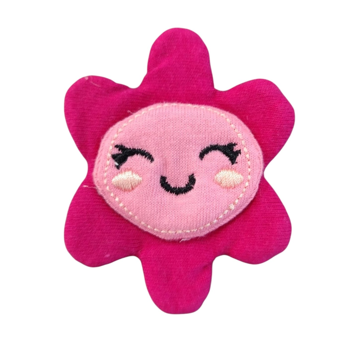 Smiling Flower Patch Motif - Light Pink/Cerise Pink