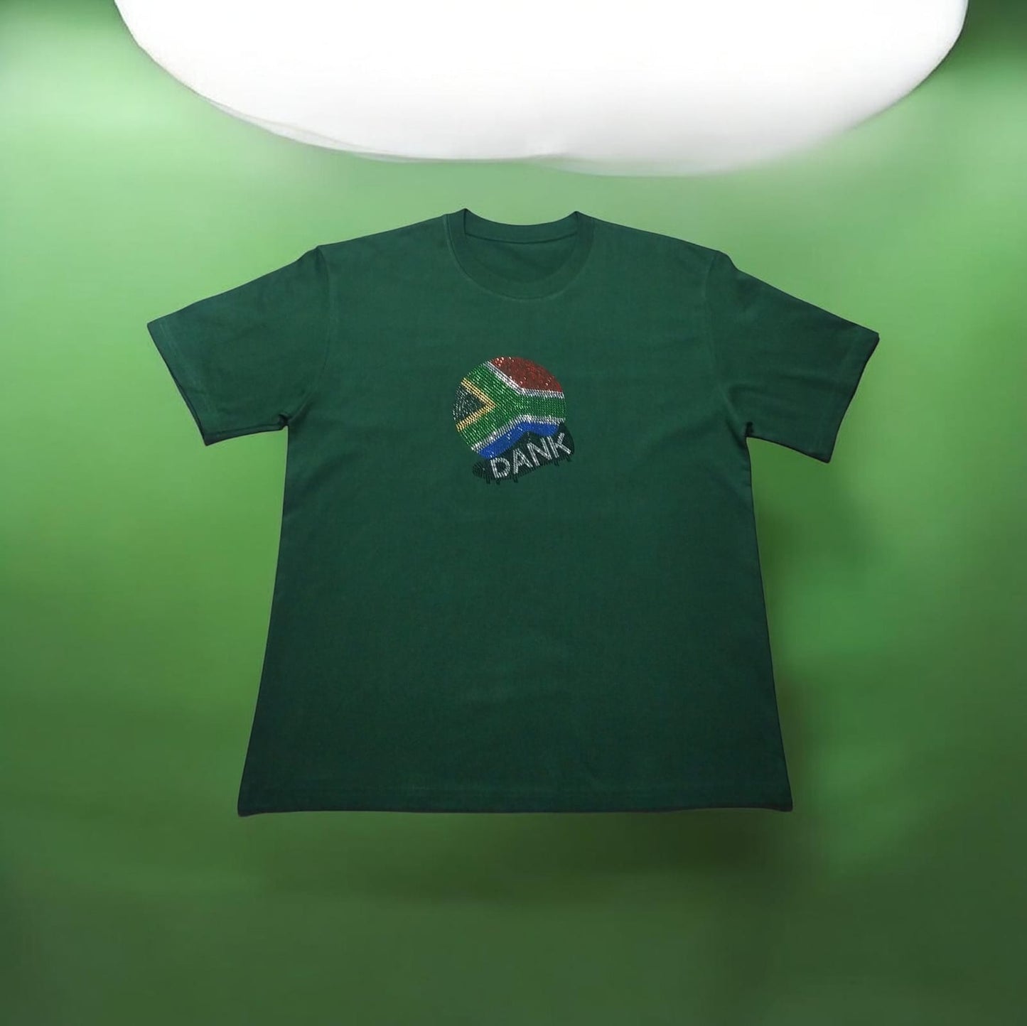 Dank - Rhinestone Custom Street Football Bling Tee - Kasi Diski - Emerald Green